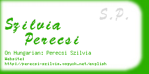 szilvia perecsi business card